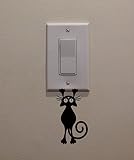 YINGKAI Cat/Kitten Hanging From Light Switch Decal Vinyl Wall Decal Sticker Art Living Room Carving