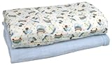 Stephan Baby Cotton Muslin Swaddle Blankets Gift Set, Solid Blue and Cars, 2 Piece by Stephan Baby [