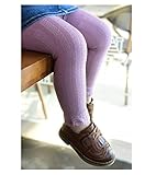 Candykids女児レギンス パンスト ガールズ スパッツ タイツ パンツ キッズ 子供 ジュニア 女の子 春秋 カジュアル (XL(5~6歳), パープル)