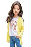 （ UN ANANAS ） カーディガン ロング シンプル 無地 長袖 ボタン ガール 女の子 キッズ 着回し（イエロー１３）