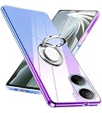 対応 ZTE Libero 5G IV 用 ケース リング TPU 薄型 軽量 シリコン グラデーション色 ケース スマホケース Libero 5G IV専用 耐衝撃 指紋防止 車載ホルダー対応 防塵 一体型 人気 携帯カバー 全面保護カバー パープルブルー