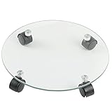 FLORA GUARD 植木鉢台 ガラス製鉢置台 キャスター付き ストッパー機能付 直径35cm 荷重量の60kg