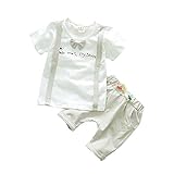 Cutelove 子供服 Tシャツ 半袖 Tシャツ＆パンツ 上下セット ショーツ 男の子 ベビー ショートパンツ ショートスリーブ 可愛い 蝶ネクタイ 夏