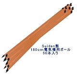 Suiden製！イノシシ避け　鹿避け　 害獣避け電気柵用カラーポール1800ｍｍ/50本入り