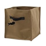 Chooty & Company Tan Kitty Soft Sided Storage Container with Fish and Canvas Handle, 28cm by 27cm, B