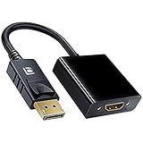 Displayport HDMI 変換アダプタ DP HDMI 変換 オス-メス 1080P解像度対応 金メッキコネクター デスクトップPC、ラップトップ、モニター、HDTVなど対応 (DP to HDMI)