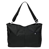 超軽量 防水 XL 大容量 ショルダー トート レディース バッグ ポケット全11個 A4 収納 多機能 大容量 マザーズバッグ ナイロン (XL, Black & Red)