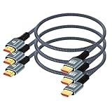 Thsucords 8K 4K HDMIケーブル 1M 3本パック 高速編組HDMI 2.1リードは8K@60Hz、4K@120Hz 144Hz 48Gbps Roku TV/PS5/HDTV/Blu-ray対応