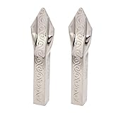 uxcell ポストキャップ 25mmx25mm ゲートフェンス装飾 金属 銀トーン 2個入り