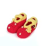 (ダンティヤ)Dantiya  ベビー　キッズ　新生児　秋冬　シューズ　靴　ニットシューズ　ファーストシューズ (西瓜の赤い)