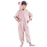 （赤ちゃんまーけっと） クマ 着ぐるみ 女の子 もこもこ着ぐるみ 子供 子供服 キッズ 防寒着 ボア モコモコ ギフト ピンク 110cm