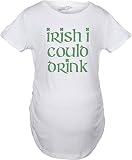 Crazy Dog TshirtsマタニティIrish I Could Drink Funny St。パトリックの妊娠発表Tシャツ US サイズ: 3L カラー: ホワイト