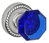 Fusion Hardware P-23-Z8-0-ATP Elite Collection Victorian Cobalt Glass Passage Knob with Rope Rose, F