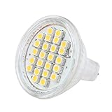 SODIAL(R)MR11 24 3528 SMD LEDランプ スポットライト ランプ 電球 ウォームホワイト 12V