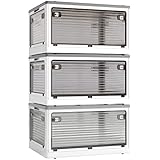 X XUNTAO 蓋付き 積み重ね 全方向から取り出せる 折り畳み収納ボックス 3個セット 衣類 布団 おもちゃ 小物収納