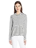 Kensie Women's Sweater Striped Hoodie 144 M [並行輸入品]