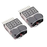 2 x 2 in 1 Lipo バッテリー 低電圧 テスター 1S-8S ブザー アラーム 並行輸入品
