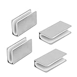 uxcell　ガラス棚クランプ　グラスシェルフクリップ　5mm厚さ　長方形　40mm長　4個