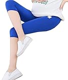 Foucome らくちんパンツ マタニティ レギンス 伸縮性抜群 産前産後 大きいサイズ 7分丈 ブルー 2XL