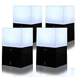 【4個セット】 ottostyle.jp LEDセンサーライト ガーデンライト 【角型/昼白色】 室内 フットライト 屋外 電池式 自動点灯 防犯灯 防水