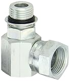Eaton Weatherhead 9515X10X12 Carbon Steel Straight Thread O-Ring Adapter, Swivel, 90 Degree Elbow, 3