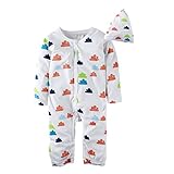 (ビッグエレファント) Big Elephant 2点セット前開き男の子長袖ロンパーススリープウェアボディスーツ+帽子 K01 (9-12ヶ月)