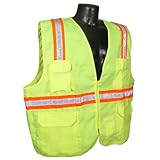 Radians SV61-NZGS-4X Two Tone Solid Economic Surveyor Non Rated Safety Vest, Green, 4 Extra Large by