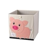 toymytoyおもちゃストレージキューブビンキャンバスバスケットオーガナイザーボックスfor Baby Kids Boys Girls ( Pig )