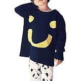 MNBS　キッズ ニットセーター　男の子　女の子 子供 ジュニア 長袖 お出かけ カーディガン セーター 笑顔 遊び着 通学 普段着 通園　ネービー　100cm