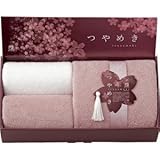 『お返し 香典返し 法事引き出物などに人気の商品』　泉州こだわりタオル　つやめき　バスタオル＆フェイスタオル2P（超長綿）　さくら　【掛け紙・包装可】