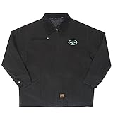 NFLニューヨークJets Tradesmanキャンバスキルト裏地ジャケット、ブラック、ミディアム