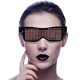 [zhonghua] Ledパーティー用メガネ, Led眼鏡 ブルートゥース眼鏡 眼鏡点滅LEDサングラス 眼鏡を点灯して化学眼鏡を狂わせる (赤)