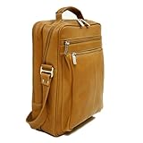 Piel Leather 2818 Laptop Shoulder Bag - Saddle