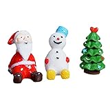 Flameer 3点入り　クリスマス＋雪だるま＋パイン　マイクロ風景　萌え　小物　ミニ　樹脂　装飾　庭　DIY　冬の祝い　セット　歳暮　ギフト