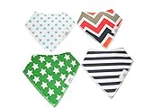 Baby Bandana Drool Bibs by Babi Bambino Vibrant Prints on Absorbent Organic Cotton with Adjustable D