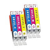 BCI-381XL C+M+Y 純正品併用 各2本 CANON用 互換インクカートリッジ bci381 大容量 個包装 ICチープ搭載 残量表示 TS8430 TS8330 TS8230 TS8130 TS7430 TS7330 TS6330 TS6230 TS6130 TR9530a TR9530 TR8630 TR8630a TR8530 TR7530 TR703 TR703a