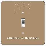 Keep Calm and Sparkle Onブラウンカラー正方形 – Ligh ブラウン RK-LSPS-888