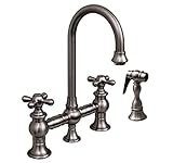 Whitehaus WHKBCR3-9106-PTR Vintage Iii 5 1/4-Inch Bar Bridge Faucet with Short Gooseneck Swivel Spou