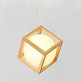 AMOS シンプルな和レストラン球シャンデリア創造的な丸太の木材は、ランプレストランのライトを導きました ( サイズ さいず : M m )