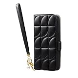 エレコム iPhone 14 Pro ケース カバー 手帳型 レザー キルティング ミラー付き カードポケット付き ブラック PM-A22CPLFJM4BK