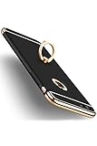 AIKOSHA iPhone6Plus/iPhone6sPlus ケース ブラック 3パーツ式 携帯カバー リング付き 衝撃防止 スタンド機能 アイフォン6ケース おしゃれ 高級感 薄型