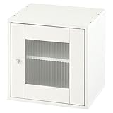 木製 キューブボックス 収納 ボックス シェルフ ディスプレイ 収納ボックス BOX 〔ガラス扉〕 ホワイト