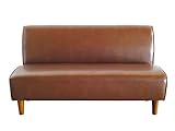 2人掛けアームレスレザーソファ　DUDE（デュード）ブラウン