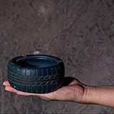 CXQ パーソナリティ創造性レトロパストラルセメントタイヤ灰皿の装飾と装飾 (Color : Blue)