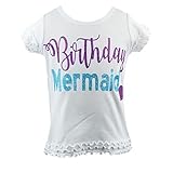 Reflectionz Baby GirlsホワイトパープルGlitter "誕生日マーメイド" Tシャツ12 – 18 M カラー: ホワイト