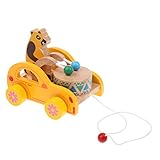 monkeyjack Funny Baby Kids Walk Starting Developmental木製漫画車ドラムサウンドウォーカーToys