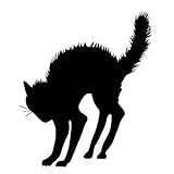 Halloween Black Cat Silhouette - Black - Vinyl Wall Art Decal for Homes, Offices, Kids Rooms, Nurser