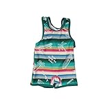 （アンパサンド）AMPERSAND ボーダーPTグレコ水着つなぎ　赤ちゃん 80 グリーン