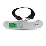 LEORX デジタル荷物スケール ベルト式吊り110lb シルバー ブラック