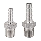 F Fityle ホーステールコネクタ　パイプ継手　オスネジ　1/4"x6mm + 1/4"ｘ8mm　　